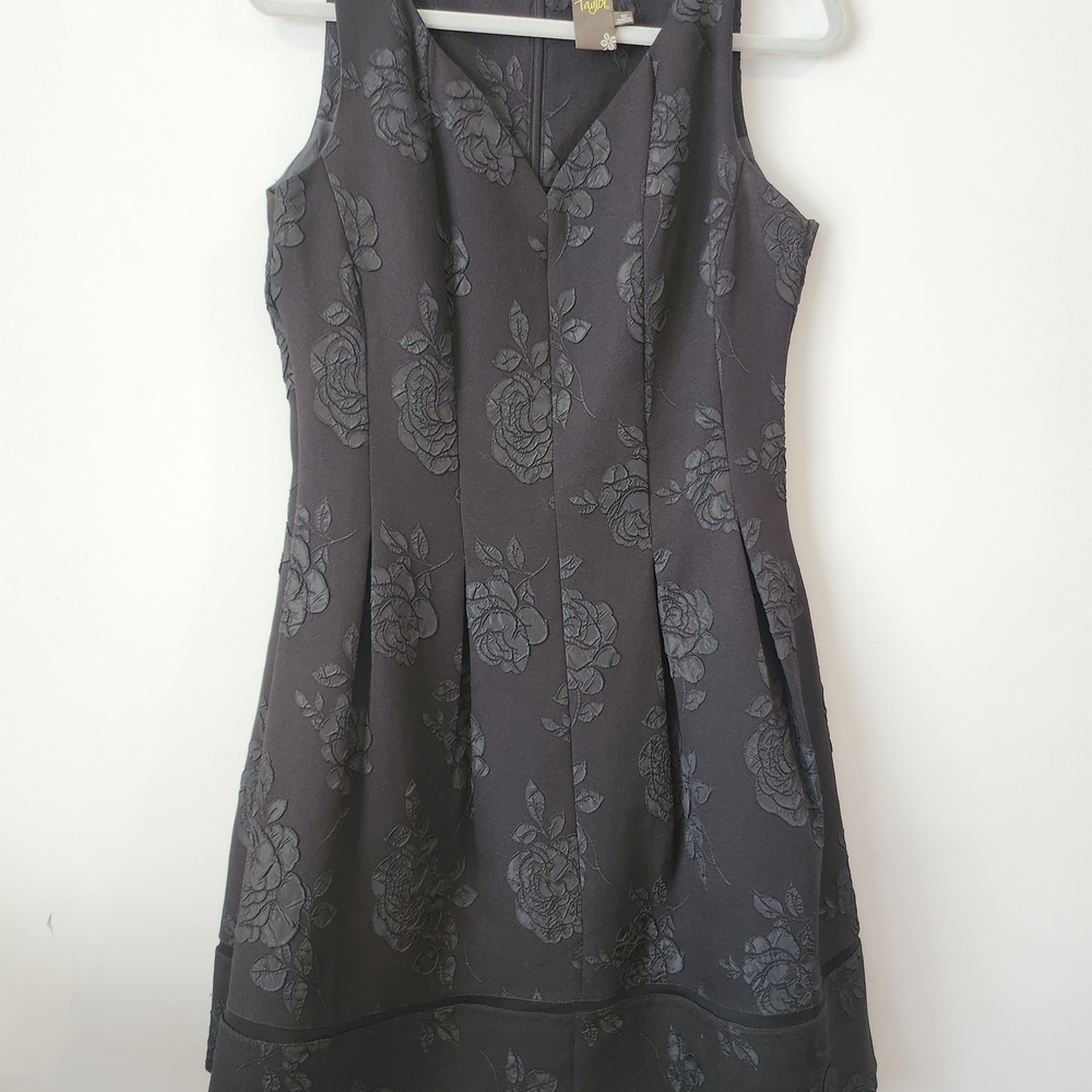 Taylor Charcoal Floral V-Neck Mini Dress